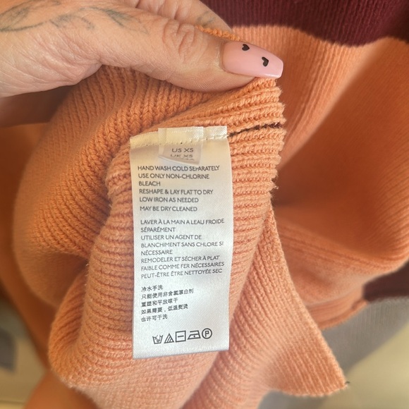 Free People Easy Street Sweater Size XS Color Block Pullover Ribbed Knit Relaxed - Picture 8 of 13